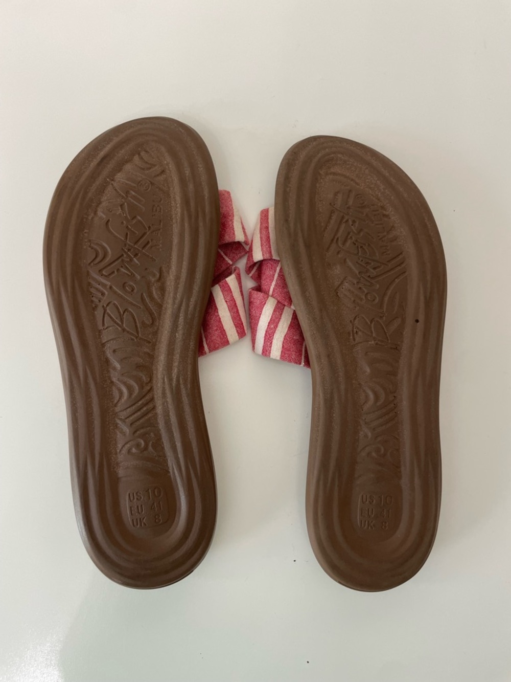 Blowfish Malibu Red Striped Slide Sandals, size 10 Beach 50s Coquette - Picture 5 of 7